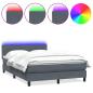 Preview: Boxspringbett mit Matratze & LED Dunkelgrau 160x210 cm Samt