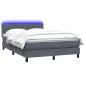 Preview: Boxspringbett mit Matratze & LED Dunkelgrau 160x210 cm Samt