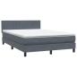 Preview: Boxspringbett mit Matratze & LED Dunkelgrau 160x210 cm Samt