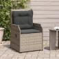 Preview: ARDEBO.de - Gartensessel mit Kissen 2 Stk. Verstellbar Grau Poly Rattan