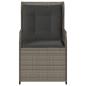 Preview: Gartensessel mit Kissen 2 Stk. Verstellbar Grau Poly Rattan