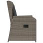 Preview: Gartensessel mit Kissen 2 Stk. Verstellbar Grau Poly Rattan
