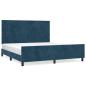 Preview: Bettgestell ohne Matratze Dunkelblau 160x200 cm Samt
