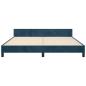 Preview: Bettgestell ohne Matratze Dunkelblau 160x200 cm Samt