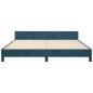 Preview: Bettgestell ohne Matratze Dunkelblau 160x200 cm Samt