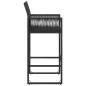 Preview: Garten-Barhocker 2 Stk. Schwarz Poly Rattan