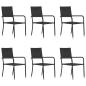 Preview: ARDEBO.de - Garten-Essst?hle 6 Stk. Stapelbar Schwarz Polyrattan
