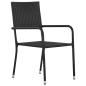 Preview: Garten-Essst?hle 6 Stk. Stapelbar Schwarz Polyrattan