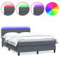 Preview: Boxspringbett mit Matratze & LED Dunkelgrau 160x210 cm Samt