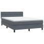 Preview: Boxspringbett mit Matratze & LED Dunkelgrau 160x210 cm Samt