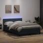 Preview: ARDEBO.de - Boxspringbett mit Matratze & LED Dunkelgrau 160x210 cm Samt