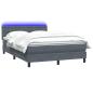 Preview: Boxspringbett mit Matratze & LED Dunkelgrau 160x210 cm Samt