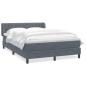 Preview: Boxspringbett mit Matratze Dunkelgrau 160x210 cm Samt