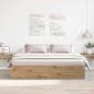 Preview: ARDEBO.de - Bettgestell ohne Matratze Artisan-Eiche 200x200cm Holzwerkstoff