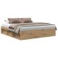 Preview: Bettgestell ohne Matratze Artisan-Eiche 200x200cm Holzwerkstoff