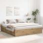 Preview: Bettgestell ohne Matratze Artisan-Eiche 200x200cm Holzwerkstoff