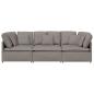 Preview: Modulares Sofa mit Kissen Stoff Taupe