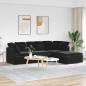 Preview: ARDEBO.de - Modulares Sofa mit Fußhocker Kissen Samt Schwarz