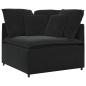 Preview: Modulares Sofa mit Fußhocker Kissen Samt Schwarz