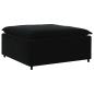 Preview: Modulares Sofa mit Fußhocker Kissen Samt Schwarz