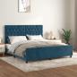 Preview: ARDEBO.de - Bettgestell ohne Matratze Dunkelblau 160x200 cm Samt