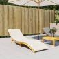 Preview: Sonnenliegen-Auflage Melange Creme 200x60x4 cm Stoff