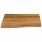 Preview: Tischplatte mit Baumkante 80x80x3,8 cm Massivholz Mango