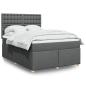 Preview: ARDEBO.de - Boxspringbett mit Matratze Dunkelgrau 140x200 cm Stoff
