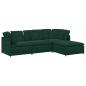 Preview: Modulares Sofa mit Fu?hocker Kissen Samt Dunkelgr?n