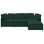 Preview: Modulares Sofa mit Fu?hocker Kissen Samt Dunkelgr?n