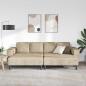 Preview: Wohnzimmer Couch 3 stk. Hellgrau
