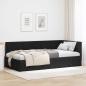 Preview: ARDEBO.de - Eckbettgestell mit Kopfteil Schwarz 90 cm x 200 cm Samt