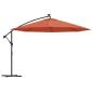 Preview: Ampelschirm mit LED-Beleuchtung Stahl-Mast Terrakotta 350 cm
