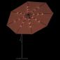 Preview: Ampelschirm mit LED-Beleuchtung Stahl-Mast Terrakotta 350 cm
