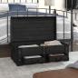 Preview: Schatztruhe Holz Schwarz 90 x 51 x 42 cm