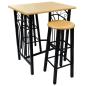 Preview: Bartisch- und Hocker-Set 3-tlg. Holz und Stahl