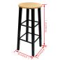 Preview: Bartisch- und Hocker-Set 3-tlg. Holz und Stahl
