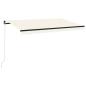 Preview: Markise Manuell Einziehbar mit LED 400x300 cm Creme