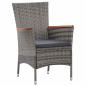 Preview: 9-tlg. Garten-Essgruppe mit Kissen Poly Rattan Grau