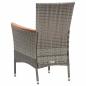 Preview: 9-tlg. Garten-Essgruppe mit Kissen Poly Rattan Grau