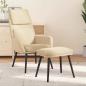 Preview: ARDEBO.de - Relaxsessel mit Hocker Creme Stoff