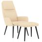 Preview: Relaxsessel mit Hocker Creme Stoff