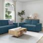 Preview: ARDEBO.de - 2-tlg. Sofagarnitur mit Kissen Blau Samt