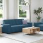 Preview: 2-tlg. Sofagarnitur mit Kissen Blau Samt