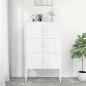 Preview: ARDEBO.de - Highboard Weiß 80x35x135 cm Stahl