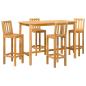 Preview: Outdoor Bar Set 5 stk. Natur Massivholz Teak