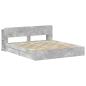 Preview: Bettgestell mit Stauraum Betongrau 200 x 200 cm Holzwerkstoff