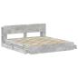 Preview: Bettgestell mit Stauraum Betongrau 200 x 200 cm Holzwerkstoff