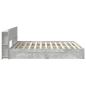 Preview: Bettgestell mit Stauraum Betongrau 200 x 200 cm Holzwerkstoff
