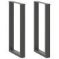 Preview: ARDEBO.de - Bartischbeine U-Form 2 Stk. Anthrazit 50x(90-91) cm Stahl